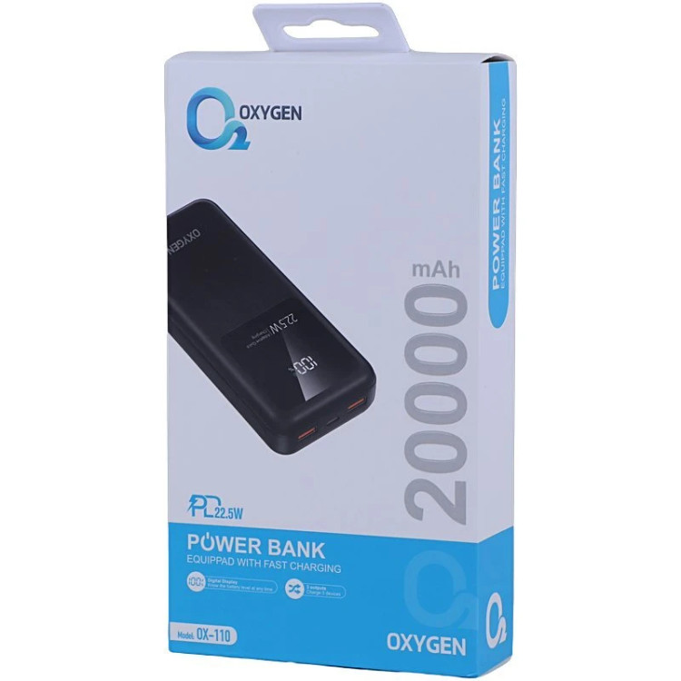 پاوربانک اکسیژن مدل OX110 ظرفیت 20000 میلی آمپر ساعت