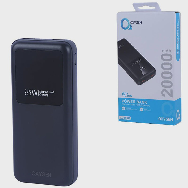 پاوربانک اکسیژن مدل OX110 ظرفیت 20000 میلی آمپر ساعت