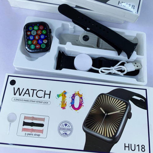 ساعت هوشمند مشکی WATCH 10 مدل HU18